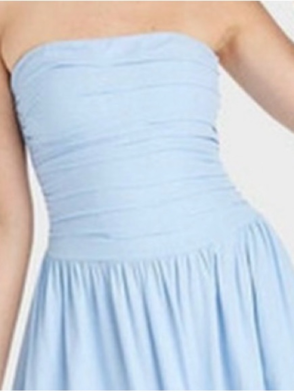 Universal Thread Ruched Smocked Maxi A-Line Linen Blue Dress - Sz S - Picture 2 of 7